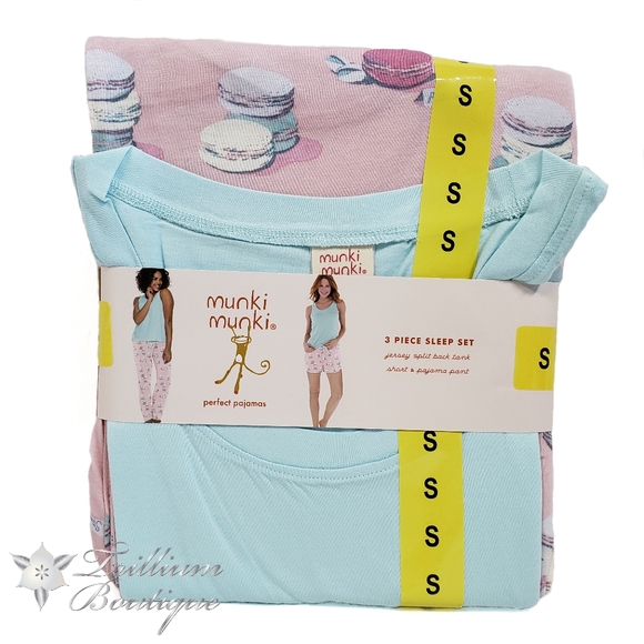 Munki Munki 3 Piece Women's Pajama Sleep Set NWT - Picture 9 of 14